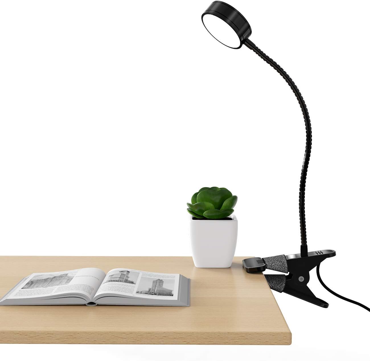 Lampe de lecture à clip 25 DEL avec col de cygne ajustable — Lampe de bureau menée