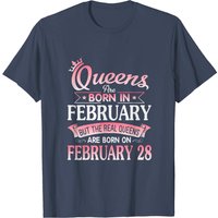 Les Reines Sont Nées Le 28 Février T-Shirt Pour Hommes