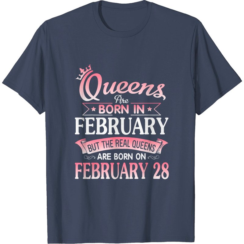 Queens Are Born On February 28 Men's T-Shirt — Mens T Shirts