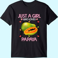 Papaya Fruit T Shirt for Men in Black