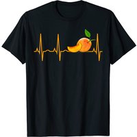 T-Shirt Homme Peach Fruit Heartbeat en Noir — T-shirts pour hommes