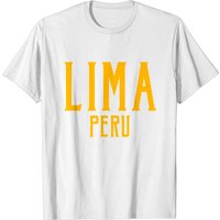 T-Shirt Vintage Texte Lima Pérou Ambre pour Hommes — T-shirts pour hommes