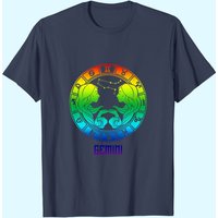 T-shirt Arc-en-ciel du Signe du Gémeaux Mai Juin pour Hommes — T-shirts pour hommes