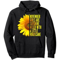 November Girls Birthday Sunflower Pullover Hoodie — Mens Hoodies