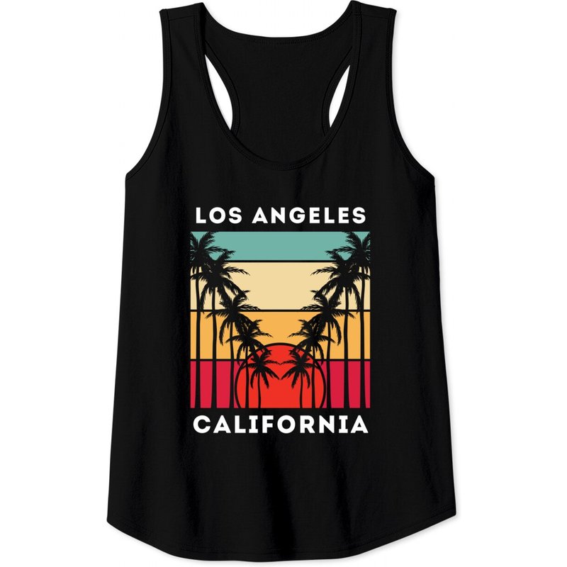 Los Angeles California Vintage Sunset Tank Top for Men — Mens T Shirts