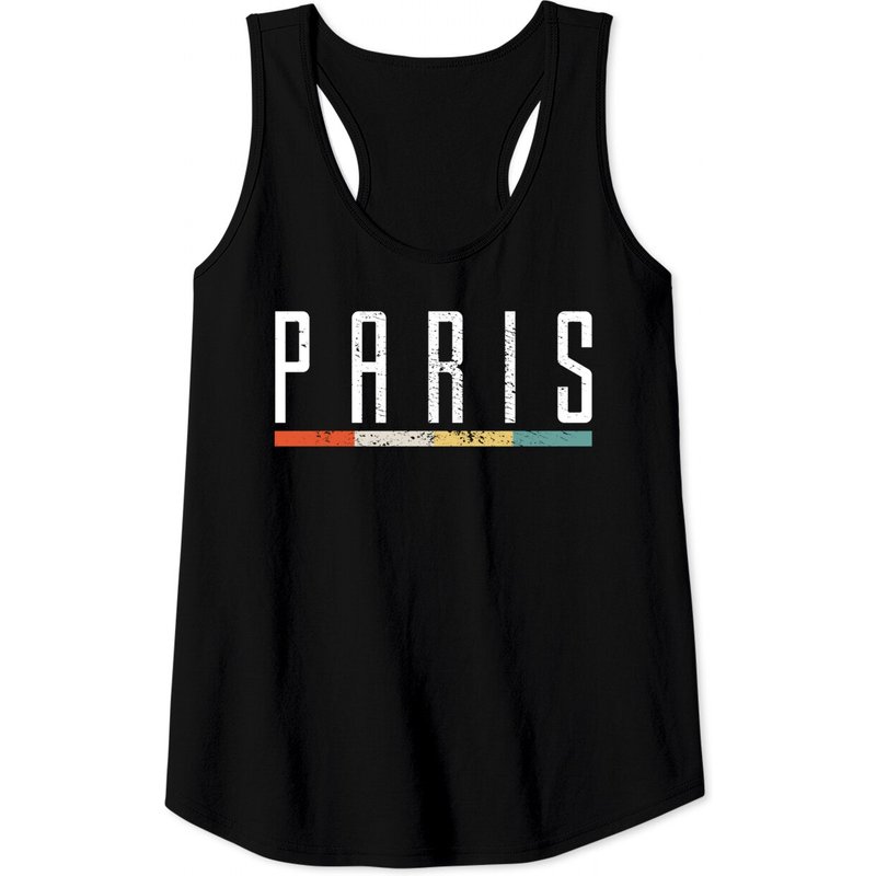 Débardeur Paris pour hommes en noir — T-shirts pour hommes
