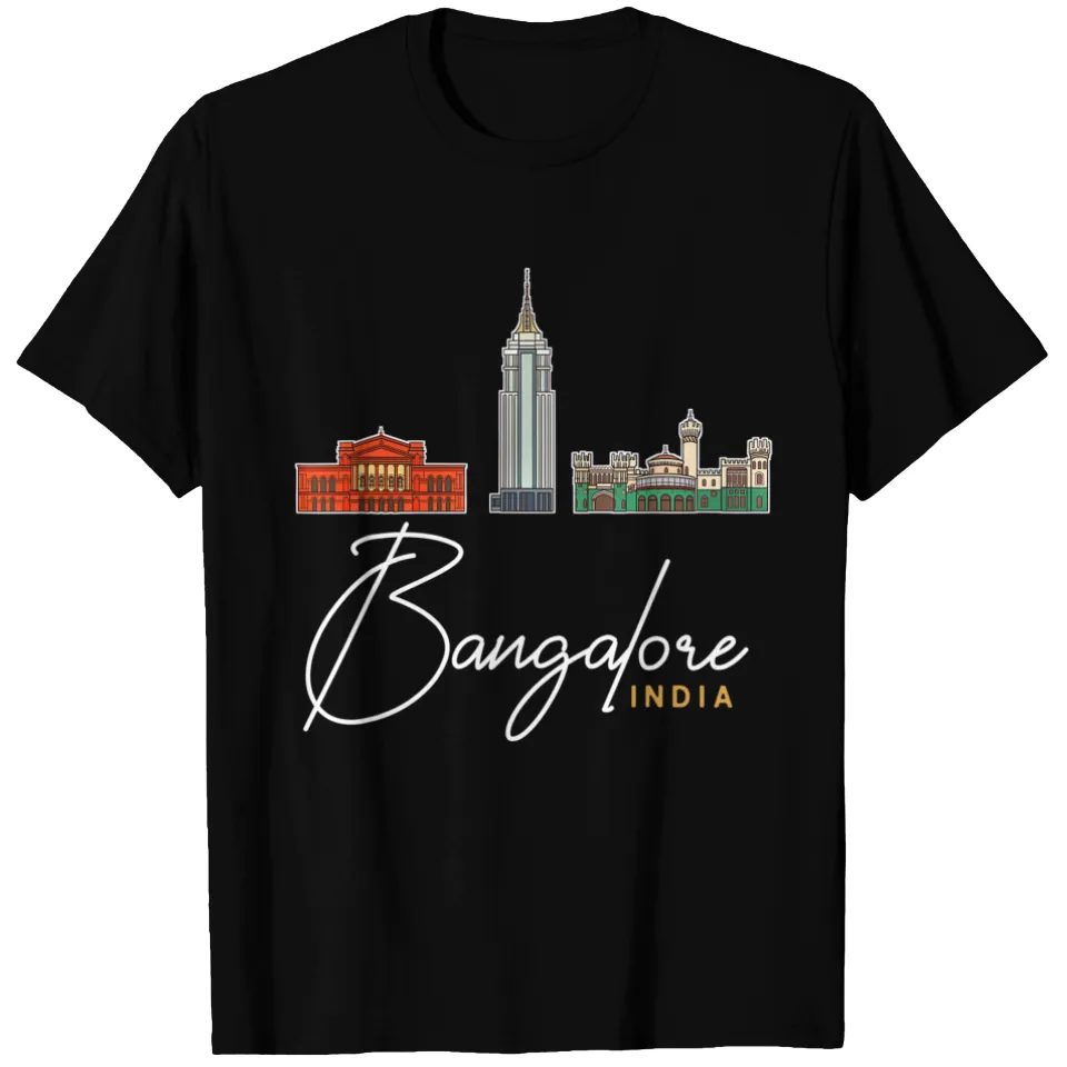T-shirt Voyage avec Carte de la Ville de Bangalore pour Hommes — T-shirts pour hommes