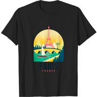 T-shirt pour hommes Paris France Tour Eiffel Voilier — T-shirts pour hommes