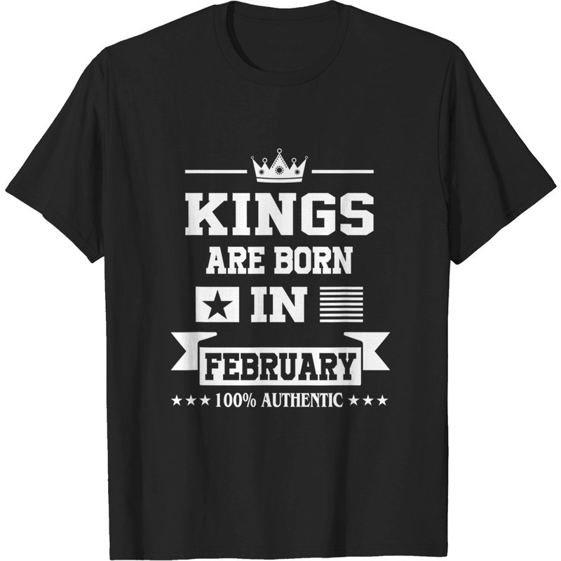 T-shirt Kings Are Born In February pour hommes — T-shirts pour hommes