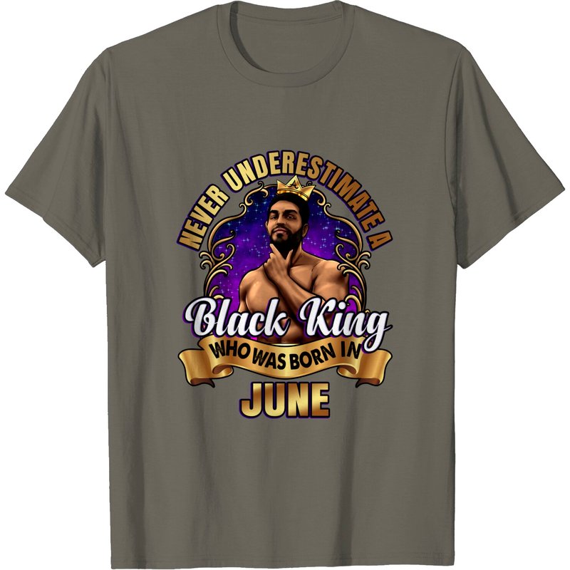 T-shirt Black King Anniversaire Juin pour Hommes