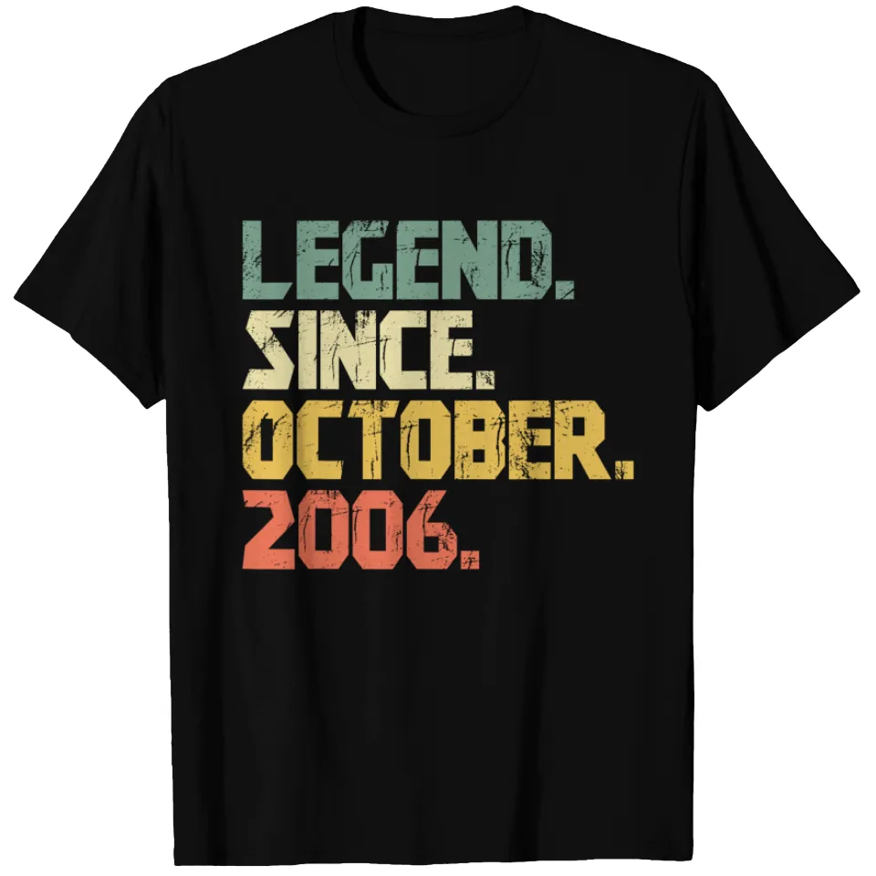 T-shirt Cadeau 17 Ans - Légende Depuis Octobre 2006 pour Hommes — T-shirts pour hommes