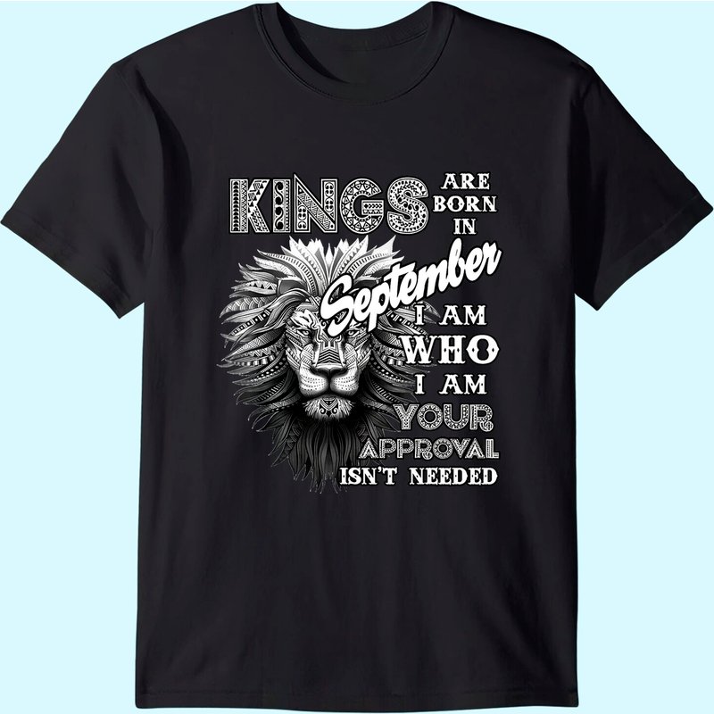 T-shirt Kings Are Born On September pour hommes — T-shirts pour hommes