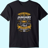 T-Shirt d'anniversaire des Legends nés en janvier 1961 pour hommes