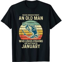 Ne sous-estimez jamais un vieil homme qui aime la pêche T-Shirt pour hommes