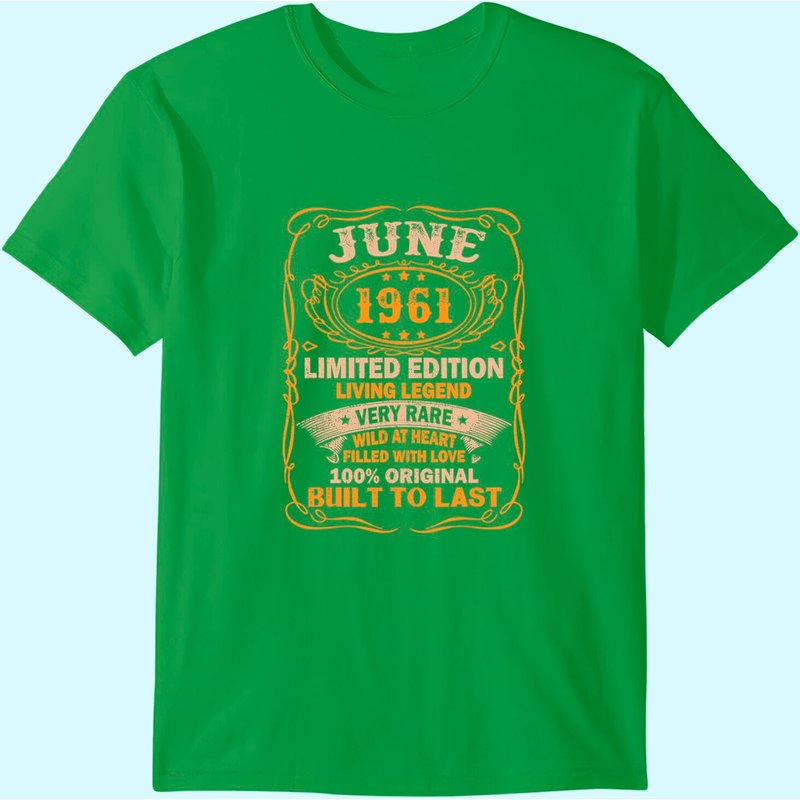 Vintage 60th Birthday T-Shirt for Men - June 1961 — Mens T Shirts