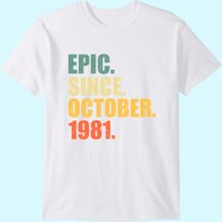 42nd Birthday Gift T-Shirt Since October 1981 for Men