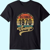 T-Shirt Reto Vintage 50e Anniversaire Octobre 1970 pour Hommes — T-shirts pour hommes