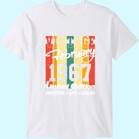 T-shirt Vintage Édition Limitée Décoration d'Anniversaire Février 1967 — T-shirts pour hommes