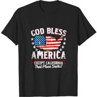 T-Shirt Except California Sucks pour hommes en noir — T-shirts pour hommes