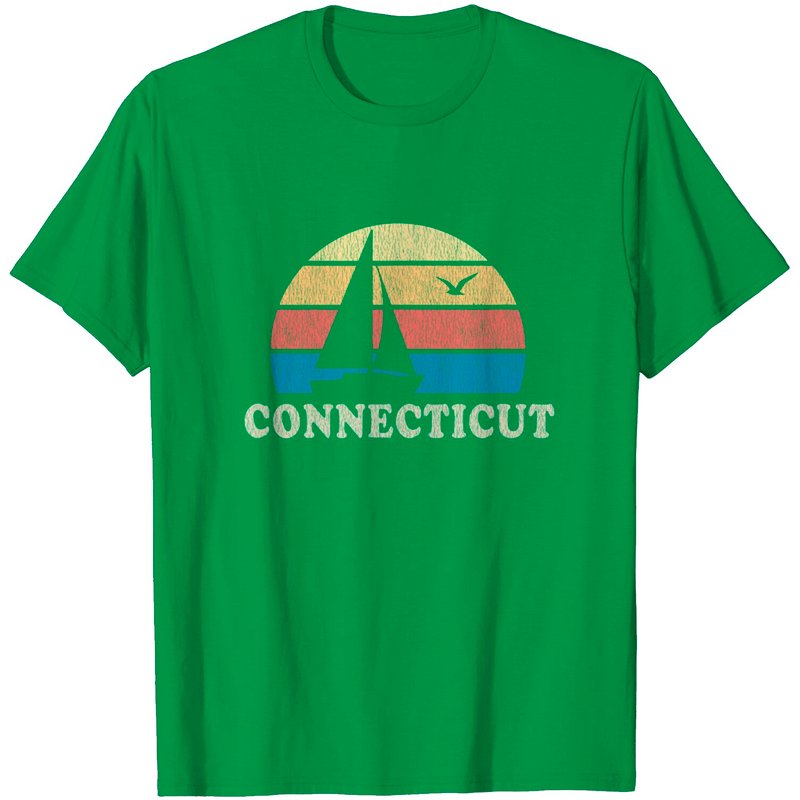 T-Shirt Connecticut Voilier Vintage Années 70 pour Hommes — T-shirts pour hommes