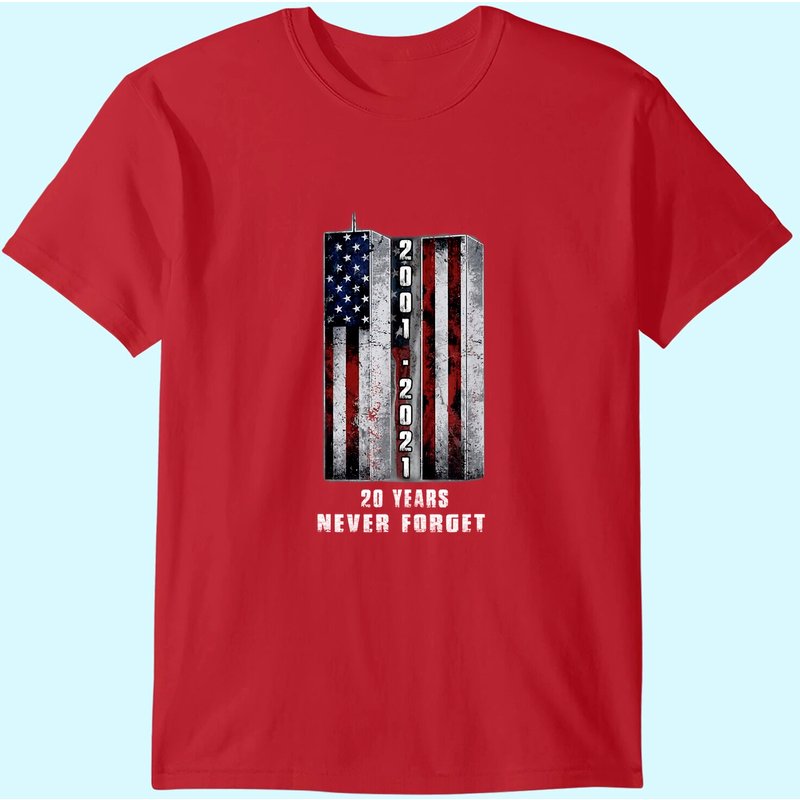 T-Shirt Hommes 20e Anniversaire Patriotique 911 Never Forget — T-shirts pour hommes