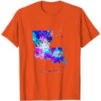 T-shirt carte de la Louisiane pour hommes en noir — T-shirts pour hommes