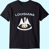 State Of Louisiana Flag Pelican T-Shirt for Men