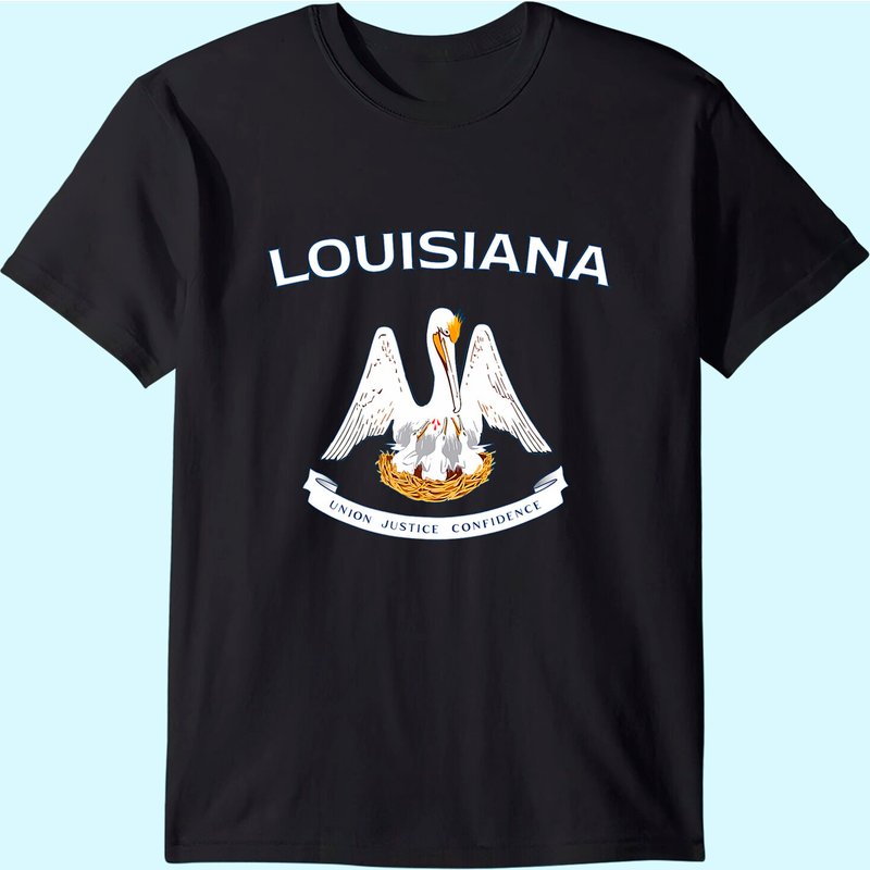 T-Shirt État de la Louisiane avec Pélican pour Hommes — T-shirts pour hommes
