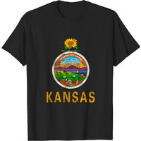 T-shirt Vintage Drapeau du Kansas pour Hommes — T-shirts pour hommes