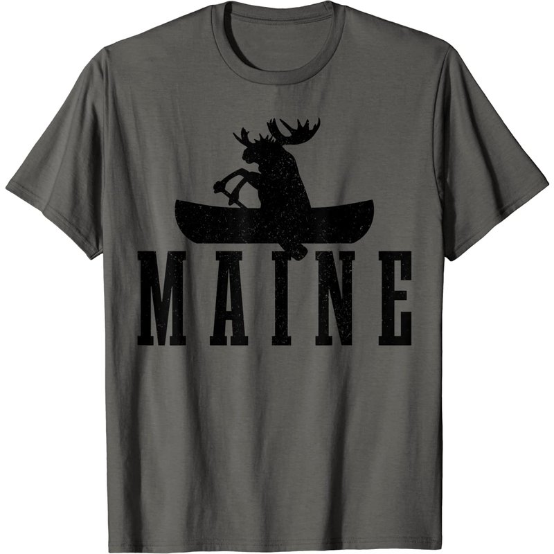 Maine Moose Canoe Kayak T-Shirt for Men