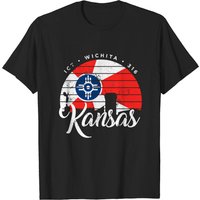 Sunset Wichita Kansas Flag T-Shirt for Men