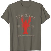 Louisiana Crawfish T Shirt for Men in Black