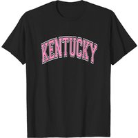 Kentucky Varsity Style Pink Text T-Shirt for Men