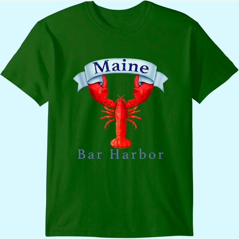 Maine State Bar Harbor Lobster T-Shirt for Men