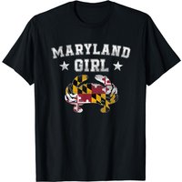 Maryland Girl Flag Blue Crab T-Shirt for Men