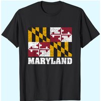 T-Shirt Vintage Drapeau de l'État du Maryland pour Hommes — T-shirts pour hommes
