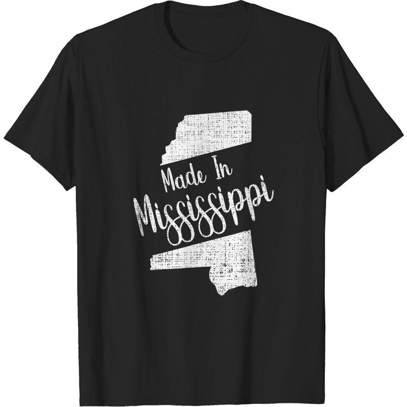 T-shirt carte de l'État du Mississippi pour hommes — T-shirts pour hommes