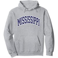 Hoodie à Capuche Pullover en Texte Bleu Marine Style Universitaire Mississippi