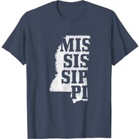Mississippi Vintage State Map T-Shirt for Men