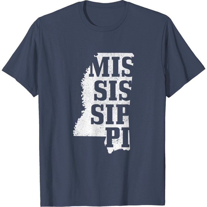 Mississippi Vintage State Map T-Shirt for Men — Mens T Shirts