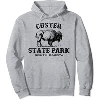 Hoodie à Capuche Souvenir Bison Américain du Parc d'État de Custer