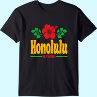 T-shirt pour hommes avec impression distordue de fleurs d'Hawaï Honolulu — T-shirts pour hommes