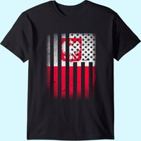 Polish Roots American Grown Poland USA Flag T-Shirt for Men
