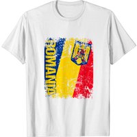 Romania Flag Vintage Distressed T-Shirt for Men