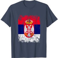 T-Shirt Drapeau de la Serbie pour Hommes en Noir — T-shirts pour hommes