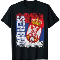 Serbian Flag Vintage Distressed T-Shirt for Men