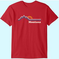 T-shirt Montana Vintage Sunrise Mountains pour hommes — T-shirts pour hommes