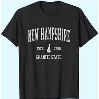 New Hampshire Vintage Sports Design T-Shirt for Men