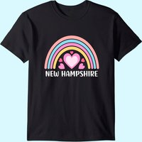 New Hampshire Rainbow Hearts T-Shirt for Men