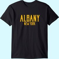 T-Shirt Vintage Texte Albany New York Amber pour Hommes — T-shirts pour hommes